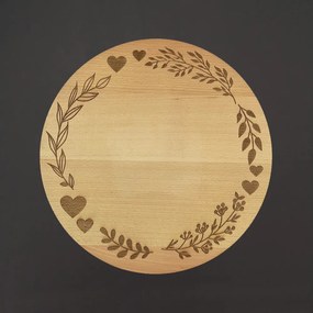 AMADEA Drevená otočná doštička s gravírom, masívne drevo, 35 cm