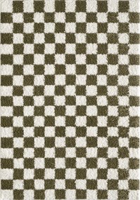 Tmavozelený/krémovobiely koberec 160x230 cm Grida – ESTE