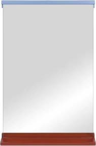 Nástenné zrkadlo s poličkou s dreveným rámom 50x75 cm Lun – noo.ma