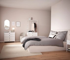 Nástenné zrkadlo s odkladacím priestorom a šatníkovou tyčou