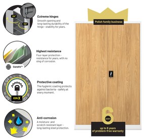 Kovová kancelárska skrinka Biely/ Zlatý dub: Eco Design JAN II