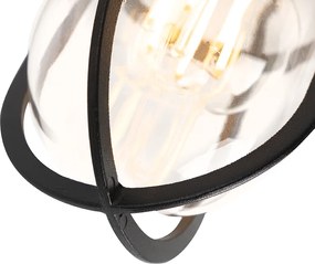 Rustikálne vonkajšie stropné svietidlo čierne so sklom IP44 - Elza