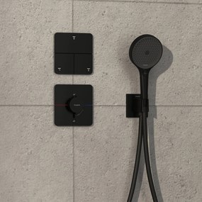 Hansgrohe ShowerSelect Comfort Q, termostat pod omietku pre 1 spotrebič a ďalší výtok, čierna matná, HAN-15589670