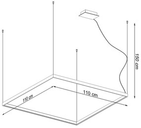 Závesné LED svietidlo Nelya l, 1x LED 70w, 3000k, b