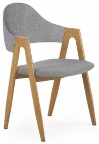 Jedálenská stolička Justin, sivá / dub medový