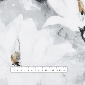 Biante Zamatový štvorcový obrus Tamara TMR-006 Designové kvety na sivom 100x100 cm