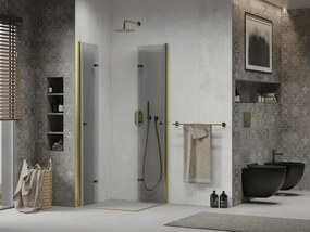 Mexen Lima Duo skladacia sprchová kabína 90 x 90 cm, priehľadná, zlatá - 856-090-090-50-00-02