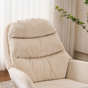 Hojdacie kreslo, relaxačné kreslo s poťahom z menčestru, béžové