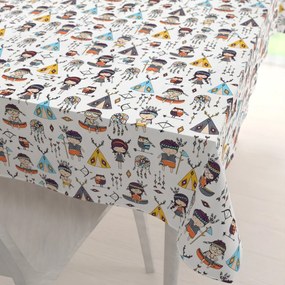 Biante Detský bavlnený obdĺžnikový obrus Sandra SA-045 Malí indiáni 50x100 cm