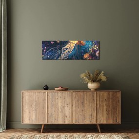 Obraz - Magická medúza (s hodinami) (90x30 cm)