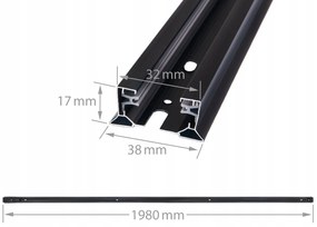 BERGE LED lišta 3m (2m+1m) s konektorom a 5 bodovými svetlami GU10