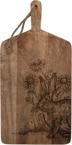 Drevená servírovacia doštička s králikom Board Wood Rabbit - 25*2*50 cm