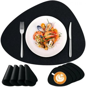 Podložka pod tanier a šálku TRIVAL BLACK (8 ks)