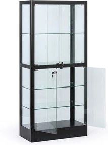 Presklená vitrína, 1800 × 800 × 400 mm, čierna