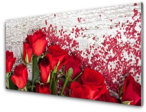 Sklenený obklad Do kuchyne Ruže kvety rastlina 120x60 cm