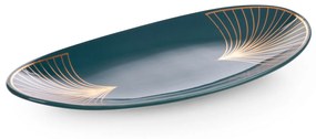Dekoračný tanier LOTOS 33x16x4 cm tyrkysový
