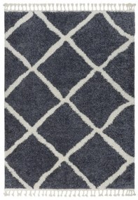 Kusový koberec Shaggy  Cross šedý 140x190cm