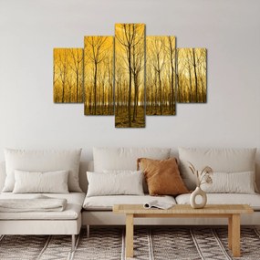 Obraz lesa pri západe slnka (150x105 cm)