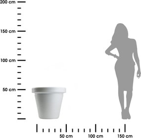 PLASTOVÝ KVETINÁČ SRTIA RIFLO 55X48 CM BIELA