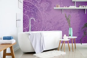 Samolepiaca tapeta fialová arabeska na abstraktnom pozadí - 300x200