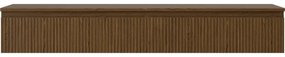 Mexen Rivel, kúpeľňová skrinka 160 cm s hornou časťou, 1 zásuvka, drážkovaná, orech, 91A20-16023-1-BFC86