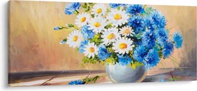 Maľovaný obraz vázy kvetín (120x50 cm)