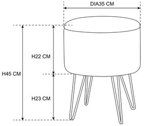 Taburet Lili s úložným prostorem kašmírový