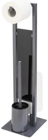 WENKO 25552100 - WC kefa RIVALTA 18x70 cm sivá/čierna