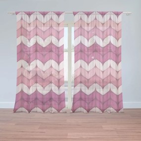 Sablio Záclony Striedajúce ružové pletenie: 2ks 150x250cm