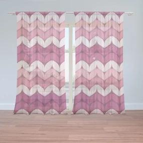 Sablio Záclony Striedajúce ružové pletenie: 2ks 150x250cm