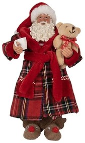 Vianočné dekorácie Santa v pyžame s lupou a zoznamom mien - 16*10*27 cm