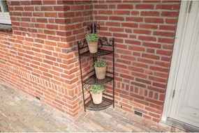 Čierny kovový rohový skladací stojan na kvety Esschert Design