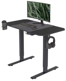 Malý výškovo nastaviteľný elektrický stôl EGON, 1100 x 720 x 600 mm, čierna