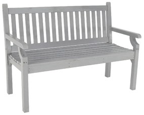 Drevená záhradná lavička, sivá, 124 cm, KOLNA