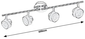 Rabalux 5639 - LED Stropné bodové svietidlo PADMA 4xLED/5W/230V