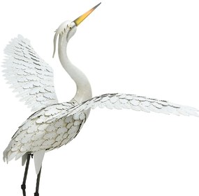 Záhradná kovová figúrka Crane 3, 123 cm, viacfarebná