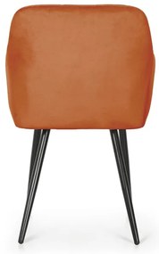 Sada dvoch jedálenských stoličiek LUXANO zamatové, medené / čierne nohy (2 ks)