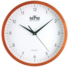 Nástenné hodiny MPM, 2472.51.W - hnedá svetlá, 25cm