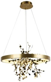 LED Stmievateľný luster na lanku LED/40W/230V 3000-6500K zlatá + diaľkové ovládanie