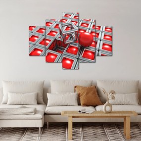 Obraz - 3D metalická abstrakcia (150x105 cm)