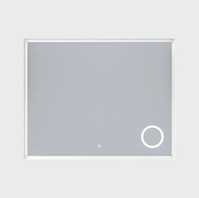 Erga Luna, LED zrkadlo 100x80cm s kozmetickým zrkadlom 3x zväčšenie, 2760 lm, 6500K, predné/zadné osvetlenie, ERG-V01-124-1080-00