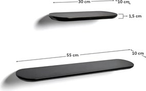 Čierne police v súprave 2 ks 55 cm Arely – Kave Home