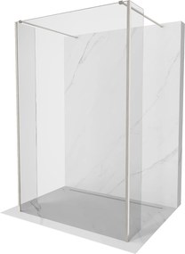 Mexen Kioto, 3-stenová sprchová zástena Walk-In 180 x 30 x 30 cm, 8mm číre sklo, brúsená oceľ profil, 800-180-030-222-97-00-030