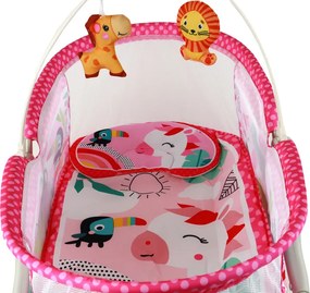 LEAN Multifunkčná hojdacia postieľka 2v1 - ružová