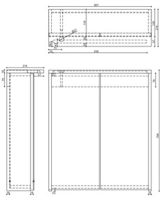 Aqualine, KAWA STRIP Galérka s LED osvetlením 60x70x22cm, biela, WGL60S