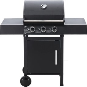Záhradný plynový gril s 3 horákmi 8,1 kW - čierna