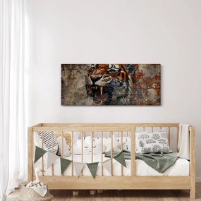 Obraz - Tiger z tehál (120x50 cm)