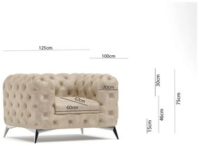 Béžové zamatové kreslo Chelsea – Ropez