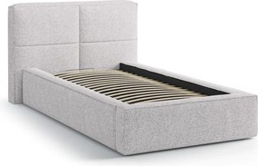 Svetlosivá čalúnená jednolôžková posteľ s úložným priestorom s roštom 90x200 cm Darren – Micadoni