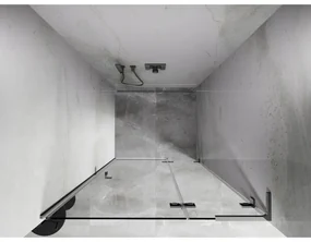Mexen, Mexen Lunar L sklápacie pravé sprchové dvere 70 cm, transparentné, chróm - 834L-070-000-01-00-P